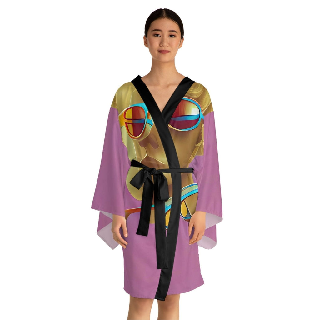 Retro Cool Pink - Womens Kimono Robe