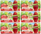 6 x Sunny South Peaches In Strawberry Jelly In Pots 4 X120G