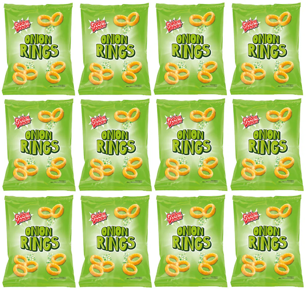 12 x Golden Wonder Onion Rings Snacks 6pk - 6X13GM