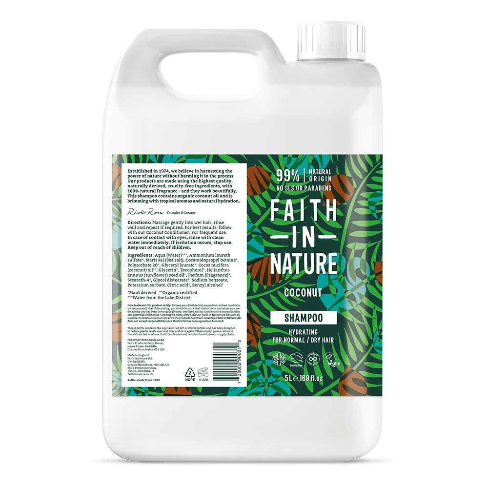 Faith In Nature Kokos-Shampoo - 5 Liter