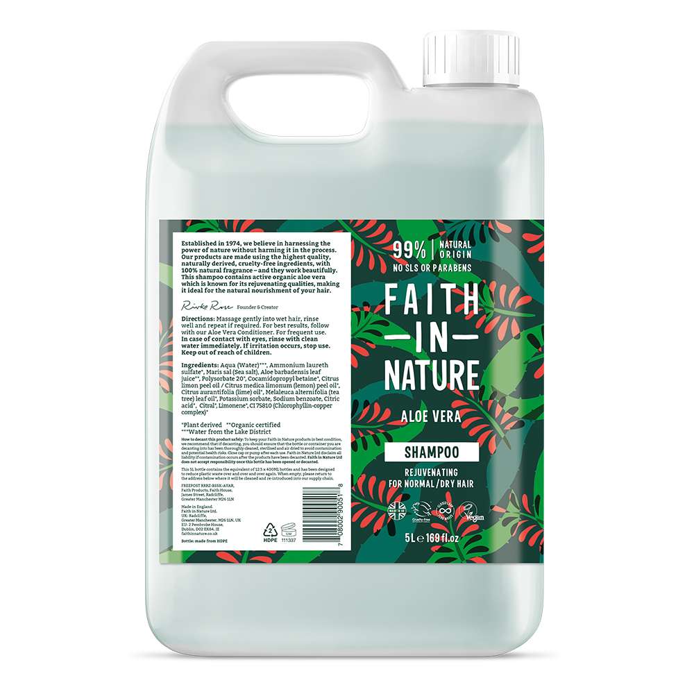 Faith In Nature Aloe Vera Shampoo - 5 Liter