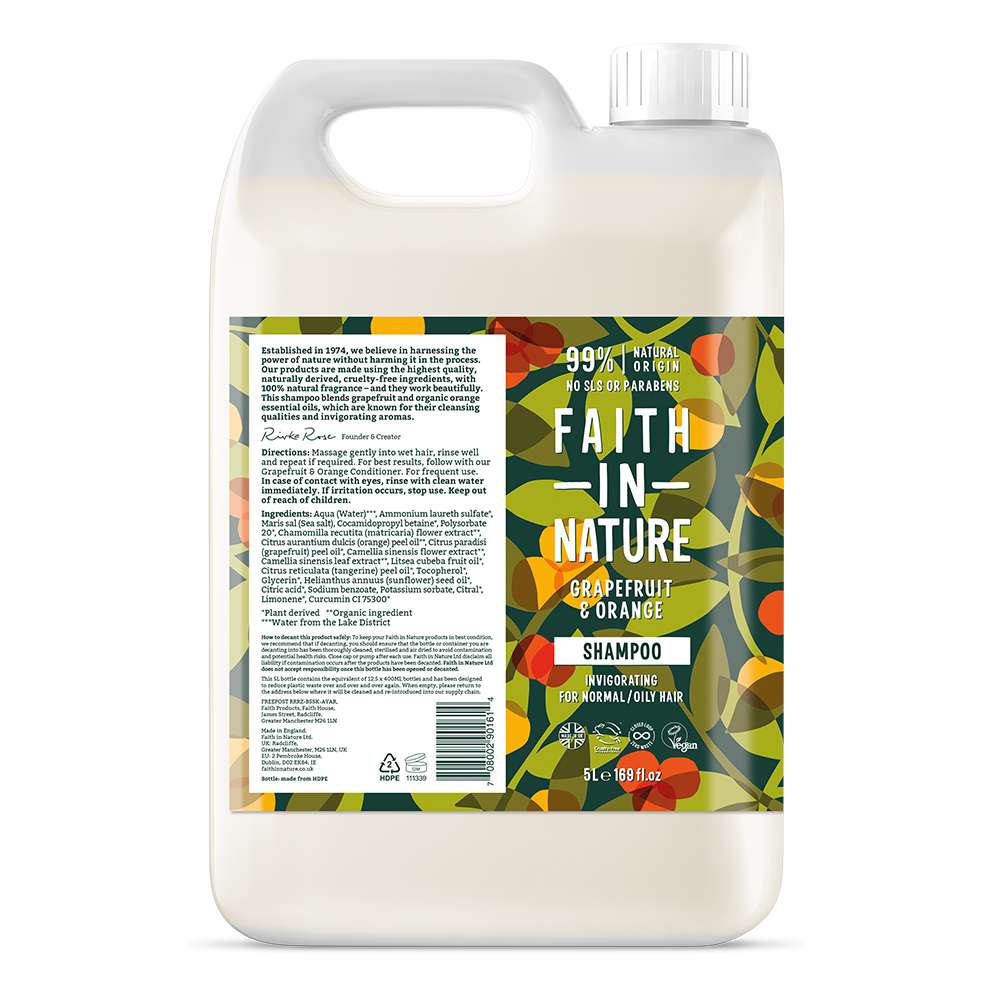 Faith In Nature Grapefruit & Orange Shampoo - 5 Liter