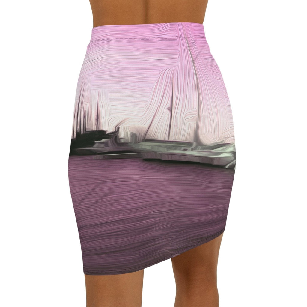 The Sleeping Yachts (at Evening) - Womens Pencil Skirt
