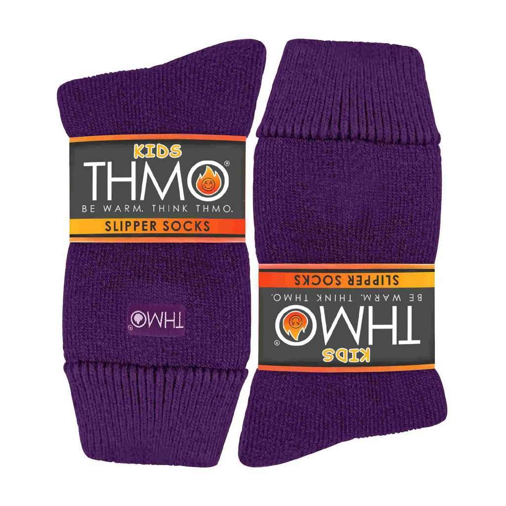 1 Pack Kids Indoor Thermal Slipper Socks with Grips (3 Sizes)