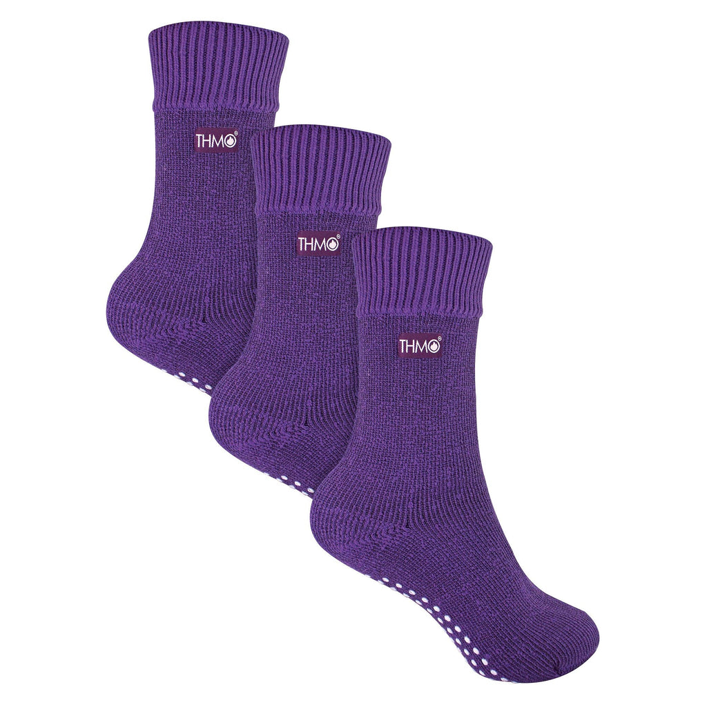 3 Pack Kids Indoor Thermal Slipper Socks with Grips