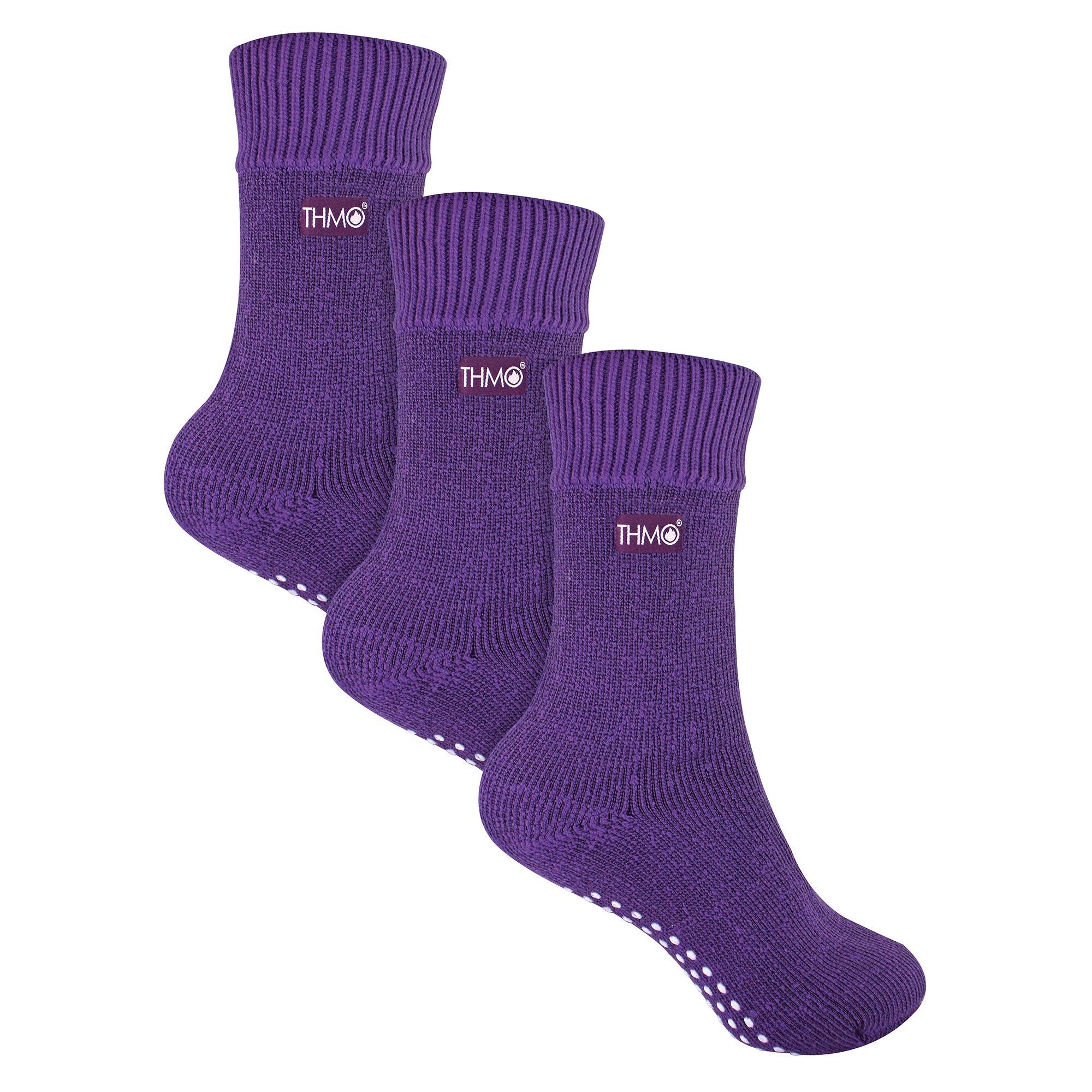 3 Pack Kids Indoor Thermal Slipper Socks with Grips