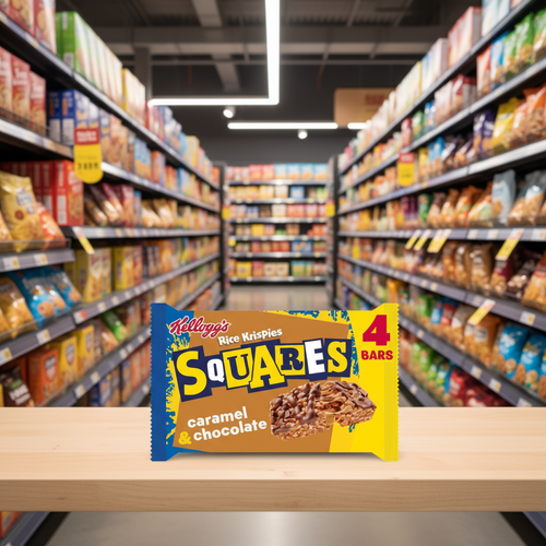 11 x Kelloggs Rice Krispies Squares Chocolate Caramel Snack Bar 36G (Pack Of 4)