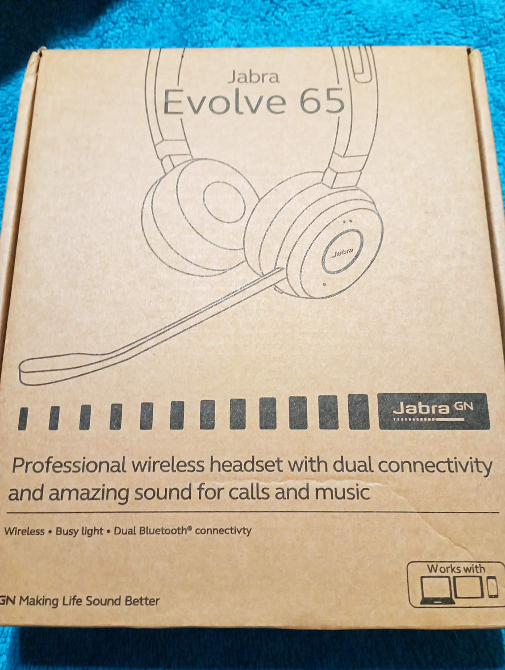 JABRA EVOLVE 65 PROFESSIONAL WIRELESS HEADSET - NEW (Original price £100+) NOW ONLY £44.99 - WOW WHAT A BARGAIN