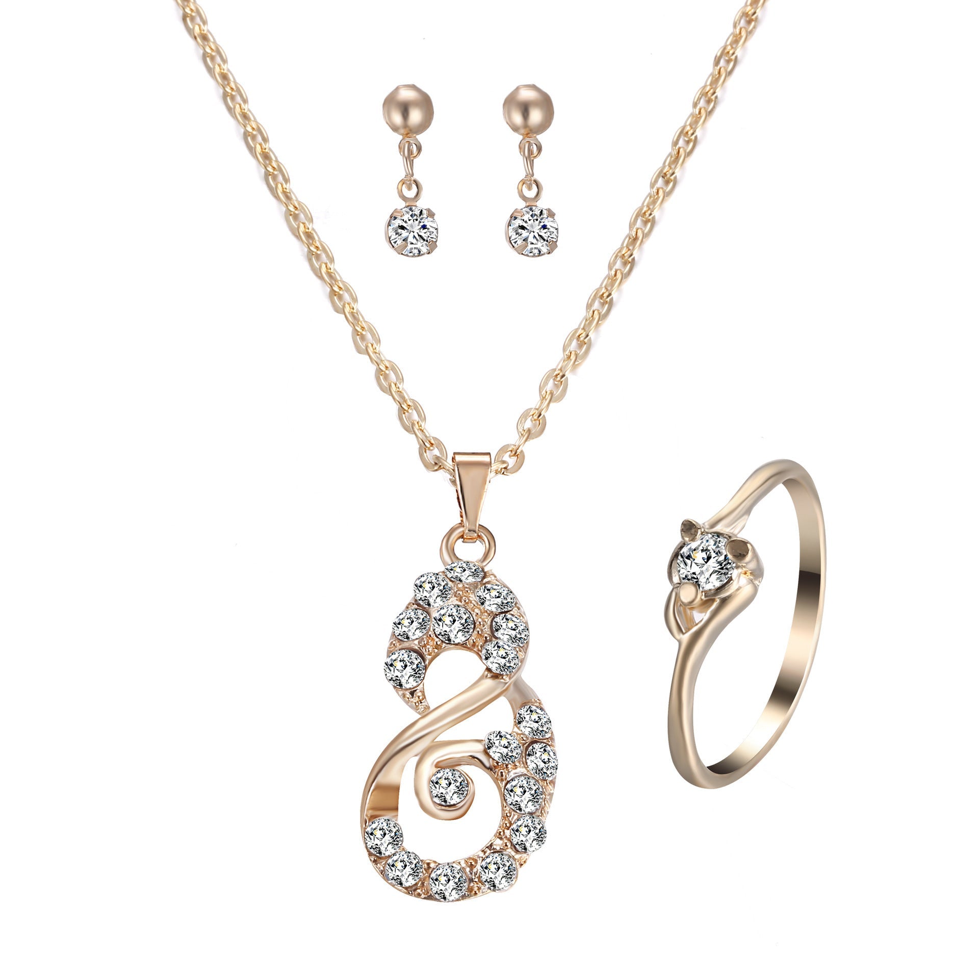 Heart Pendant Jewellery Set