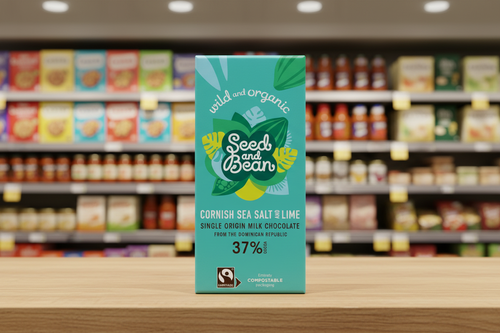 10 x Seed & Bean Milk 37% FT Org Cornish S/Salt & Lime - 75g