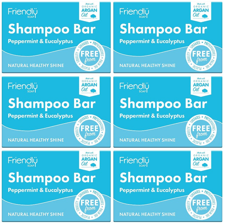 6 x Friendly Soap Pfefferminz & Eukalyptus Shampoo Bar – 95g