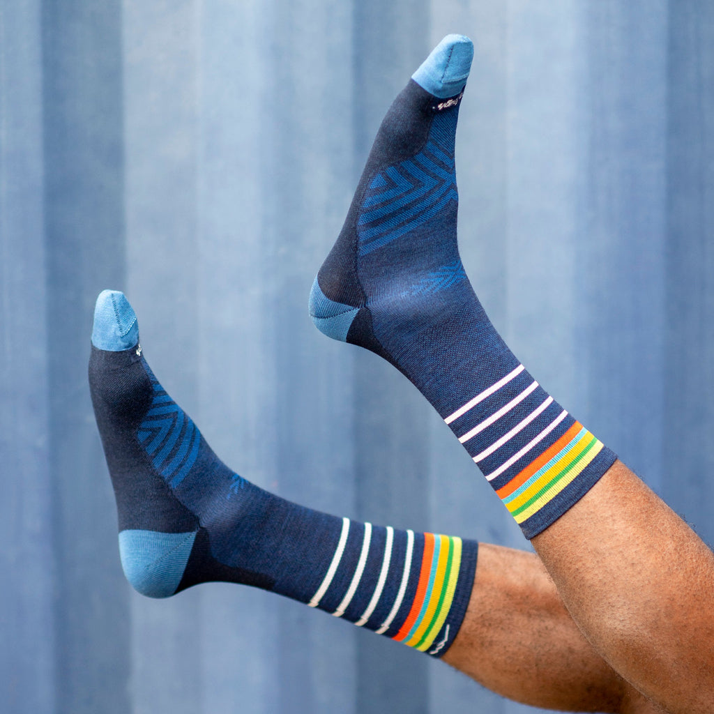 Mens Merino Wool Crew Ultra-Lightweight Anti Blister Running Socks