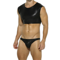 Shiny Sleeveless Crop Vest / Briefs