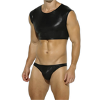 Shiny Sleeveless Crop Vest / Briefs