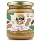 Biona Organic Peanut Butter - Smooth - Unsalted - 250g