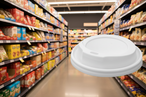100 x Hot Cup Lid White 10/12/16Oz - Huh  90Mm