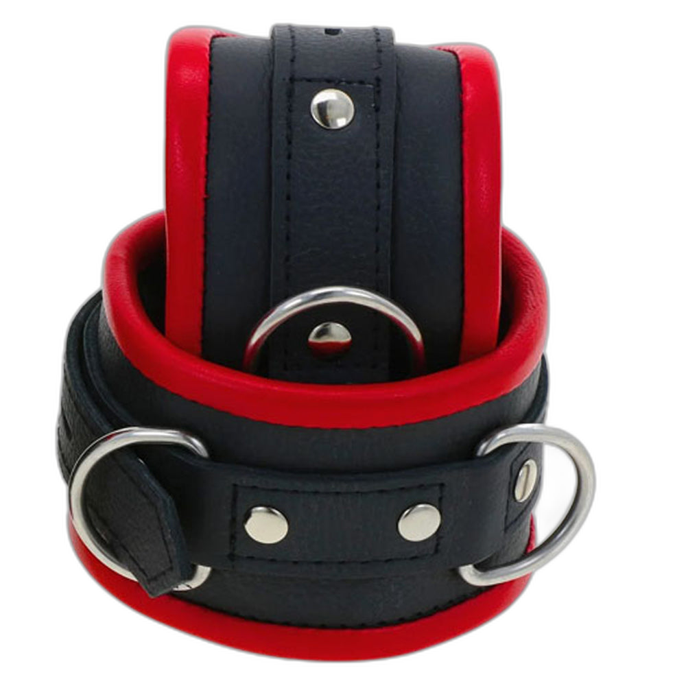 ruff GEAR Premium Leather Restraints 4 Piece Set Red
