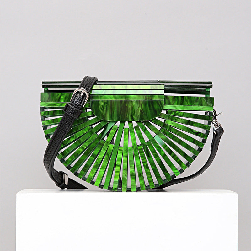 Round Acrylic Cross Body Bag Summer Mini Girls Lady Handbags
