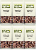 6 x Minton & Donello Organic Raisins - 500g
