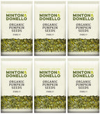 6 x Minton & Donello Organic Pumpkin Seeds - 250g