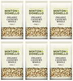 6 x Minton & Donello Organic Whole Cashews - 250g