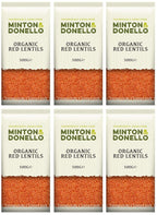 6 x Minton & Donello Organic Red Split Lentils - 500g