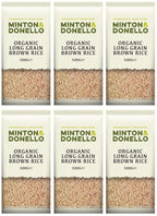 6 x Minton & Donello Organic Long Grain Brown Rice - 500g