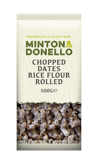 6 x Minton & Donello Chopped Dates Rice Flour Rolled - 500g