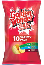 12 X Golden Wonder 10pk Assorted Crisps 10X25GM