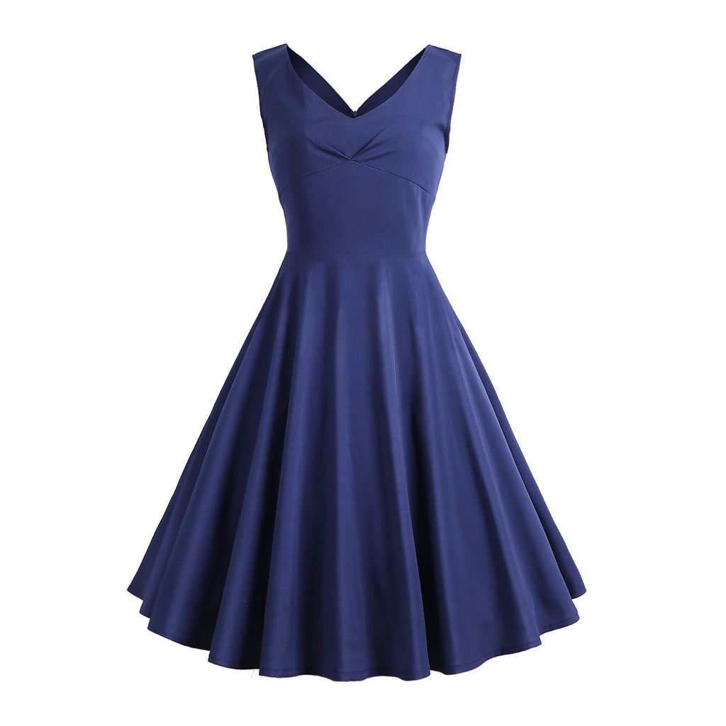 Retro Printed Maxi Sleeveless Dress Women