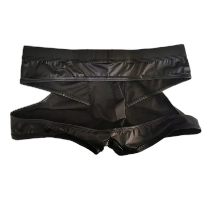 Open-Back Leather Boxer Briefs