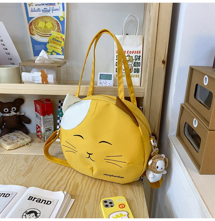 Women's Shoulder Bag New Personalized Fashion Handbag Cartoon Cat Messenger Bag Female Japanese Canvas Bag