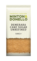 6 x Minton & Donello Demerara Cane Sugar Unrefined - 500g