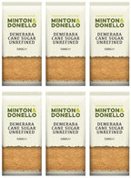 6 x Minton & Donello Demerara Cane Sugar Unrefined - 500g