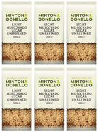 6 x Minton & Donello Light Muscovado Sugar Unrefined - 500g