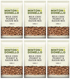 6 x Minton & Donello Milk Choc Peanut & Raisin Mix - 100g