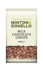 6 x Minton & Donello Milk Chocolate Ginger - 100g