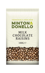 6 x Minton & Donello Milk Chocolate Raisins - 100g