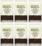 6 x Minton & Donello Plain Chocolate Coated Ginger - 100g