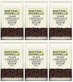 6 x Minton & Donello Plain Chocolate Coated Raisin - 100g