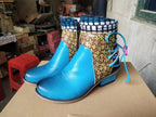 Handmade Ethnic Embroidered Ankle Boots - Vintage Bohemian Short Boots for Women