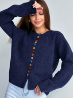New Colorful-button Knitted Cardigan FallWinter 2025 New Arrival