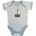 Powell Craft 100% Cotton Embroidered Boat Babygrow 6-12m