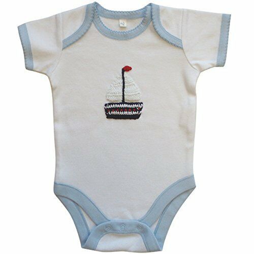 Powell Craft 100% Cotton Embroidered Boat Babygrow 6-12m