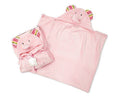 Supersoft Superior Quality Velour Baby Hooded Wrap - Pink Elephant Design