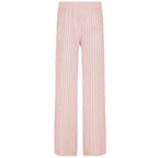 Resort-style Textured Hollow-out Loose-fitting Solid-color Casual Pants