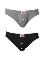 2 Pack Men's Premium Comfortable Fabric Low-Rise U-Shaped Button Fly Briefs