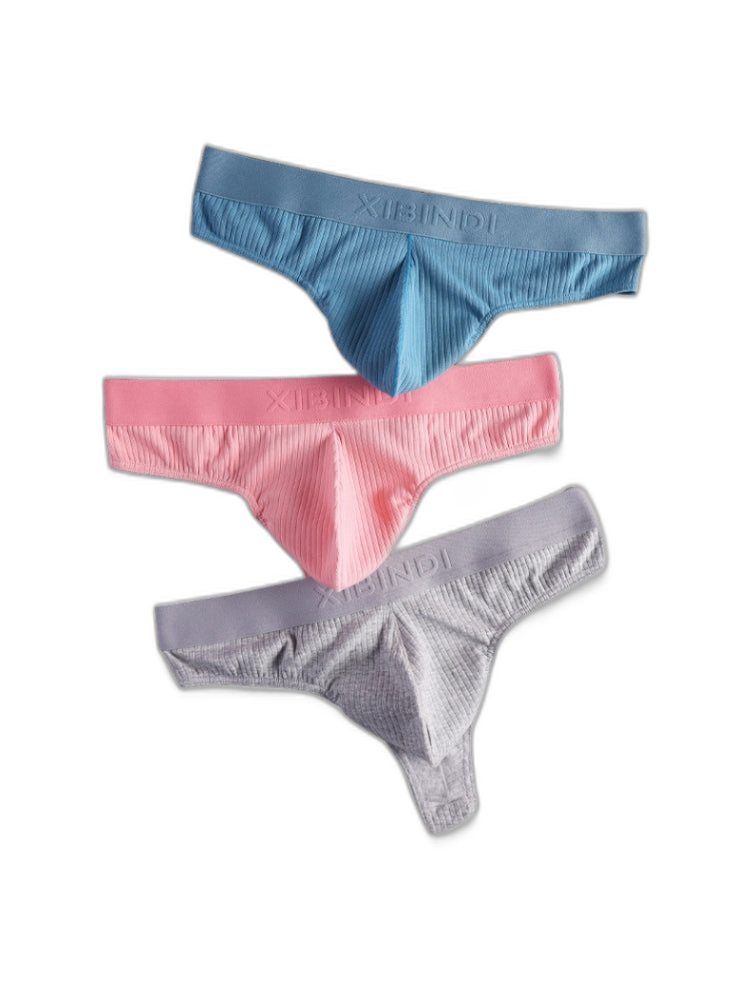 4-Pack Men's Ultra-Soft Cotton Mid-Rise Stay-Put Fit Seamless Thong