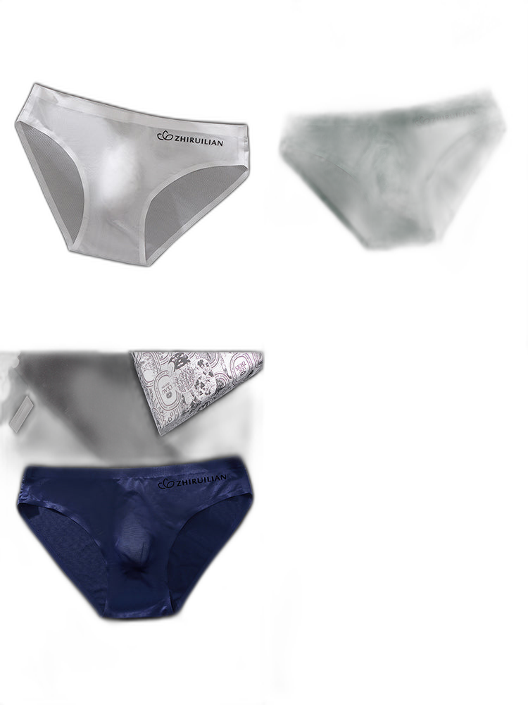 3 Pack Men's Ultra-Thin Seamless Ice Silk Cool-Touch Briefs