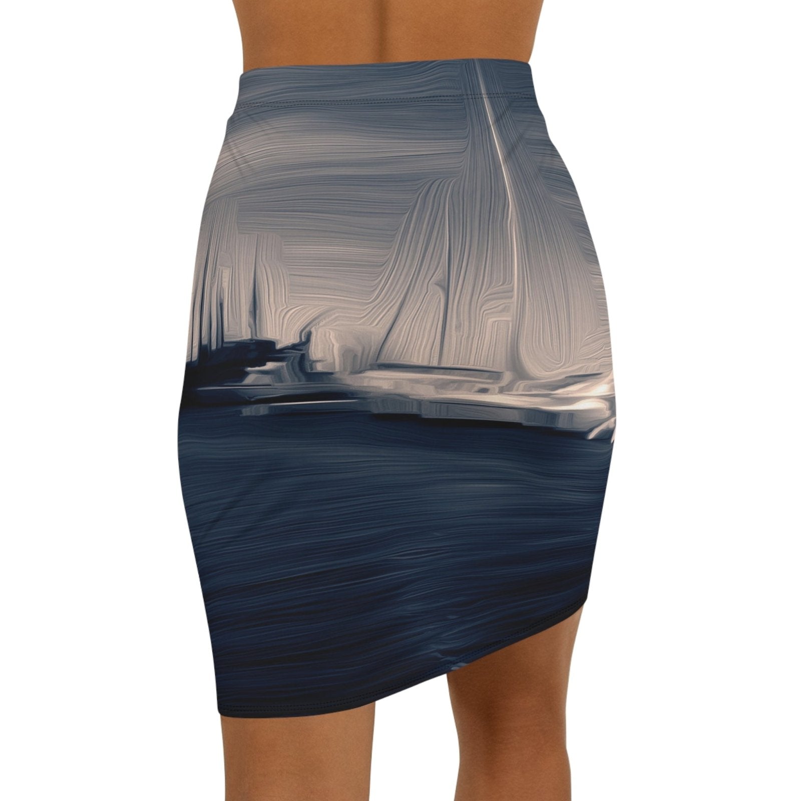The Sleeping Yachts (at Sunrise) - Womens Pencil Skirt